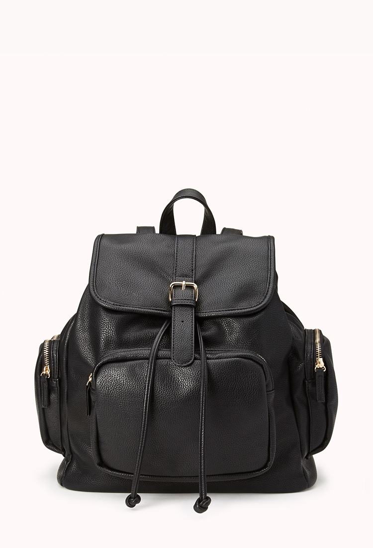Forever 21 Cool Girl Faux Leather Backpack in Black - Lyst