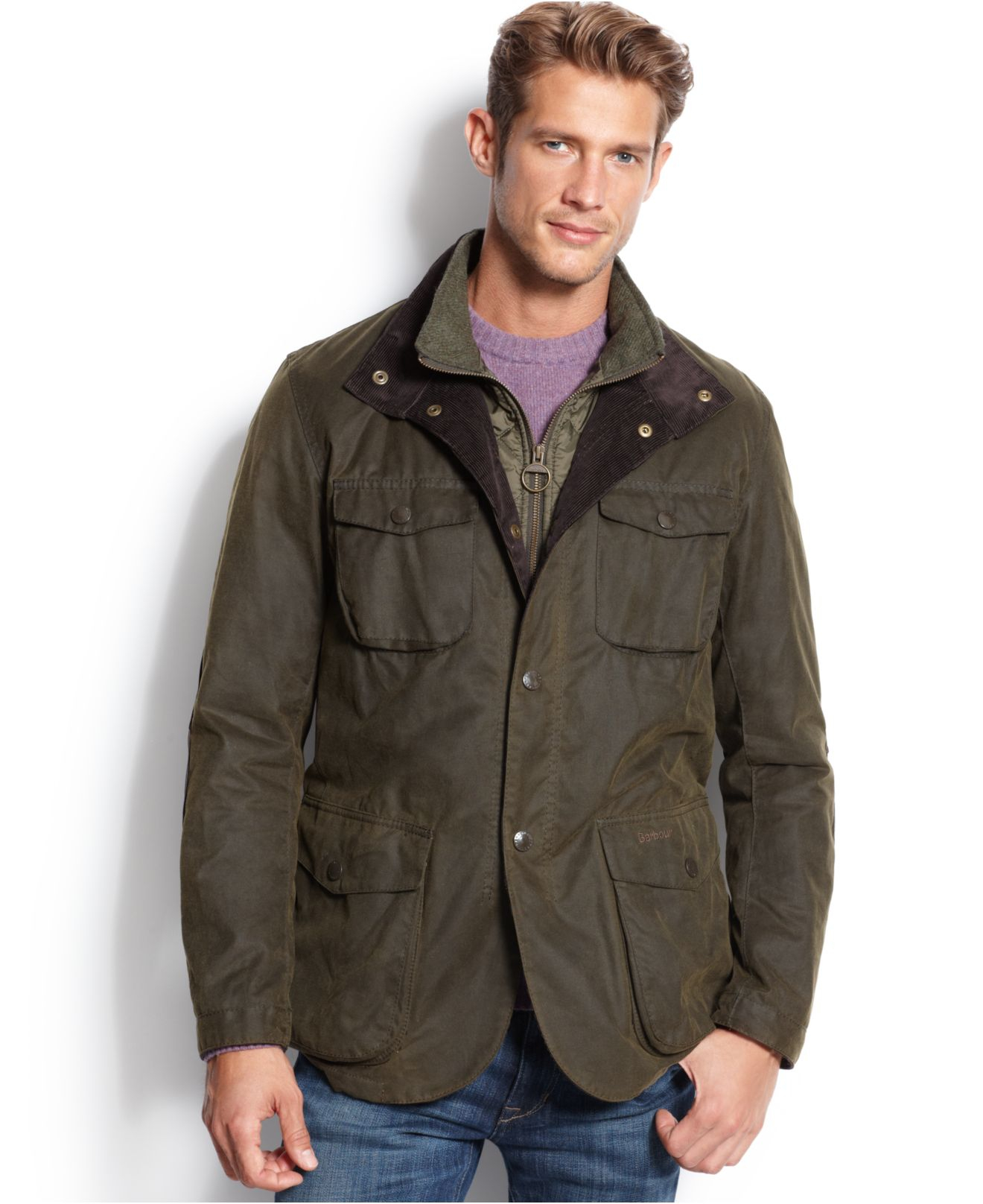 Barbour Ogston Waxed Jacket in Olive (Green) for Men - Lyst