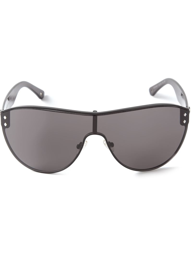 Moncler Rimless Aviator Sunglasses in Black for Men - Lyst