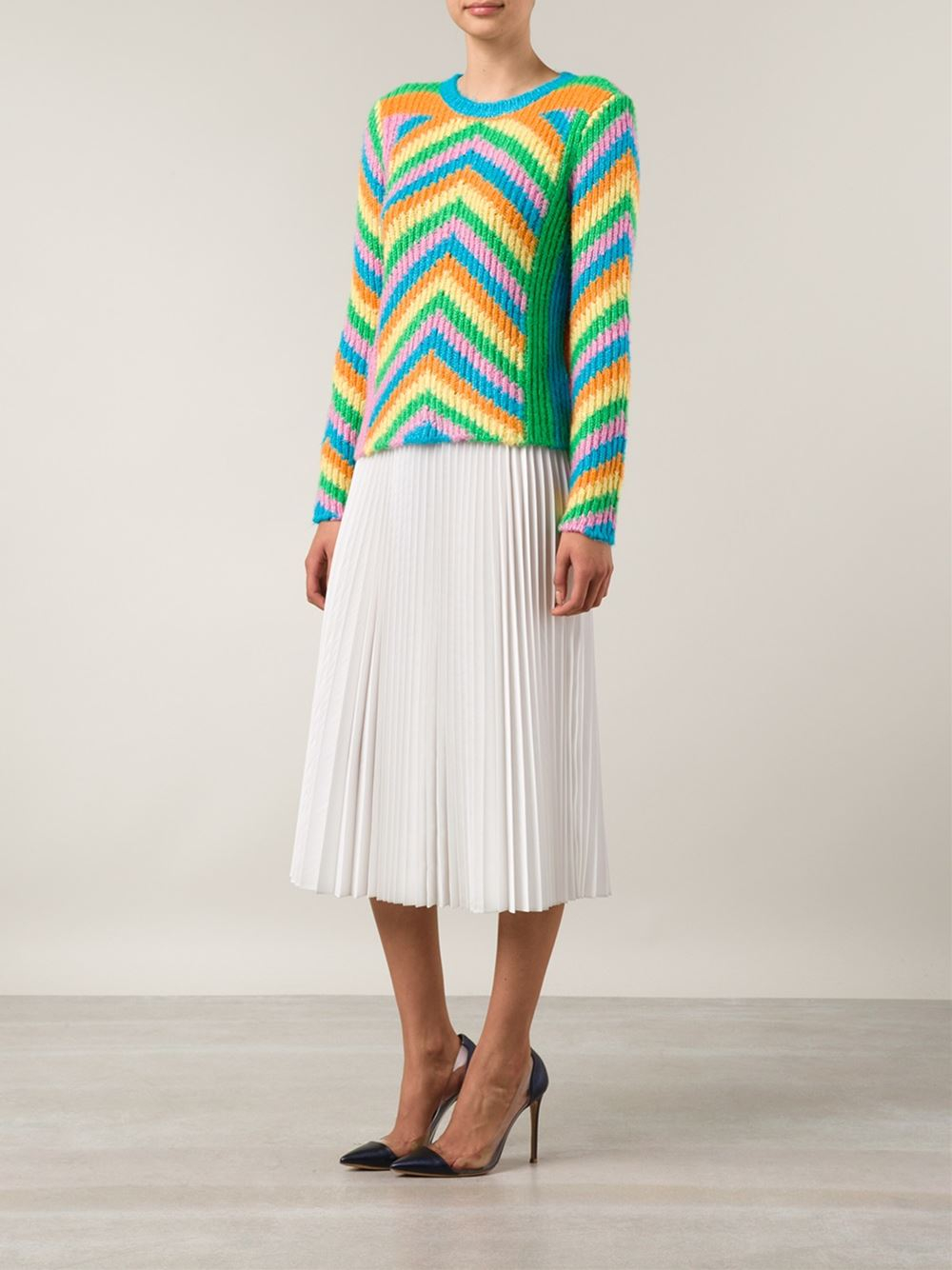 Valentino 1973 chevron stripe cashmere sweater shop