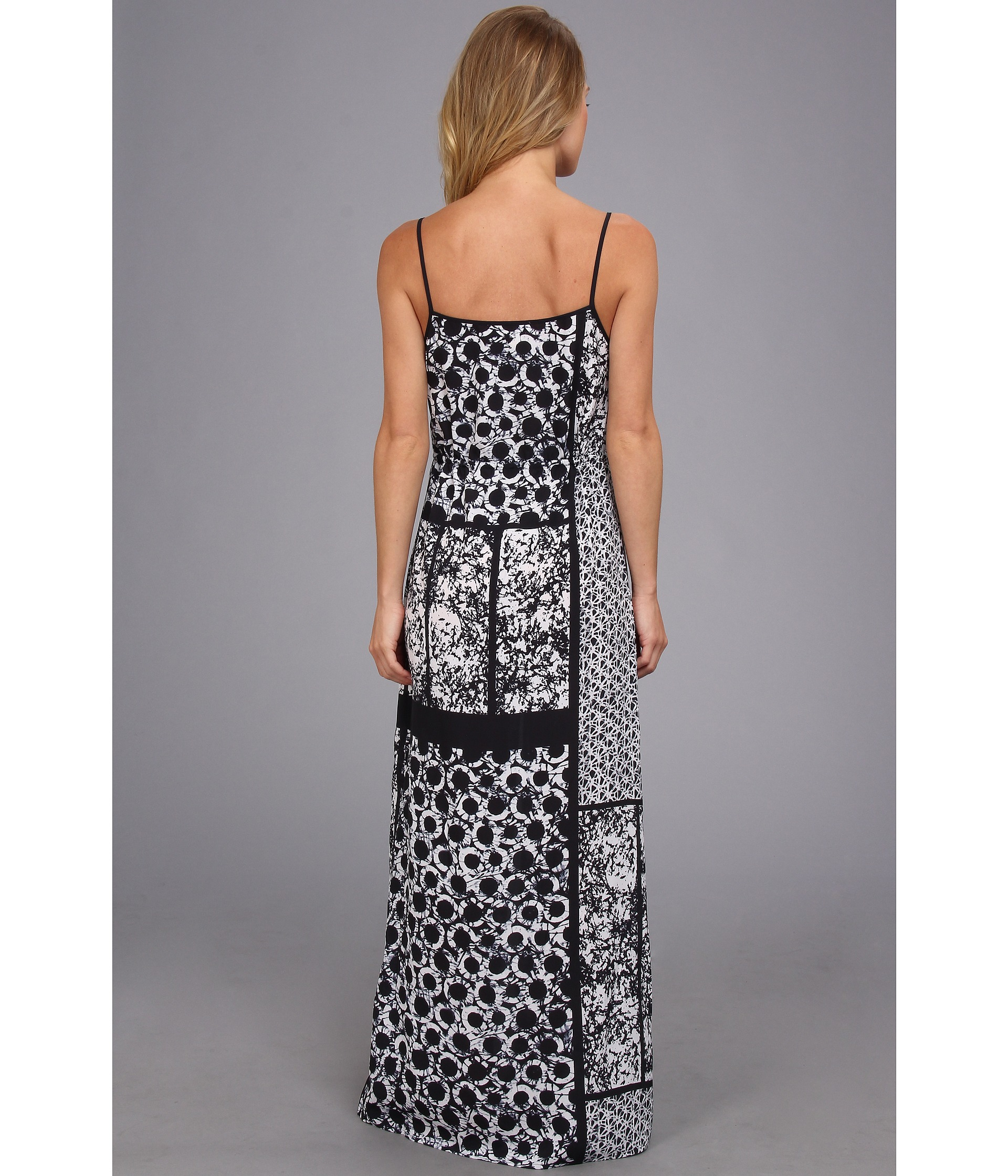 MICHAEL Michael Kors Patchwork Maxi Dress W Slit in Blue