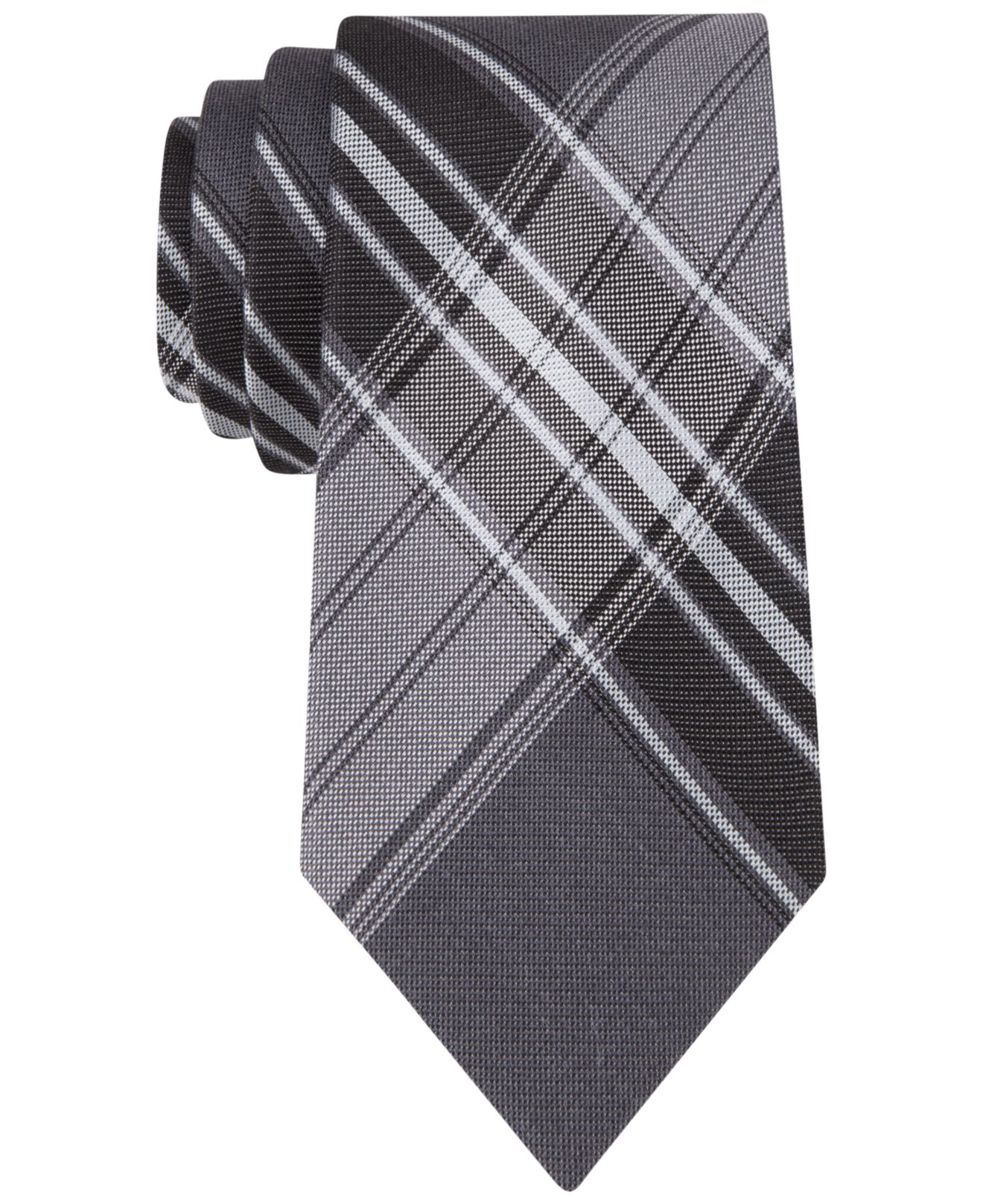 Calvin Klein Jumbo Schoolboy Plaid Slim Tie in Black for Men Lyst