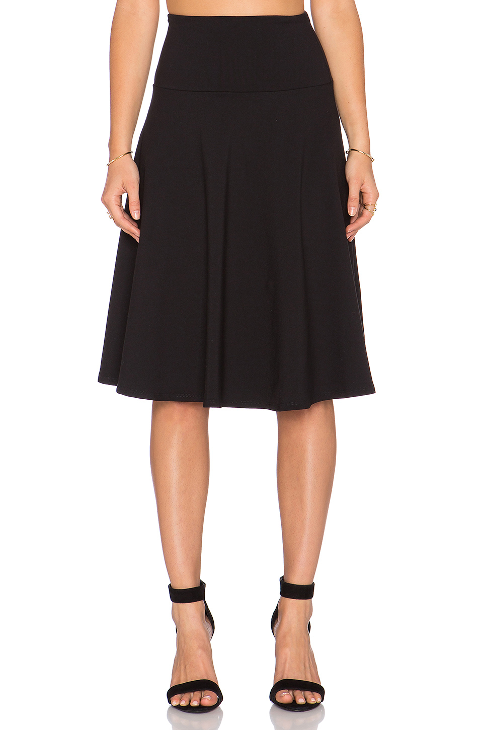 Susana Monaco Synthetic High Waist Flared Skirt in Black - Lyst