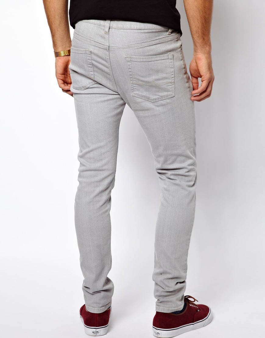 ASOS Skinny Jeans In Mid Grey in Gray for Men Lyst