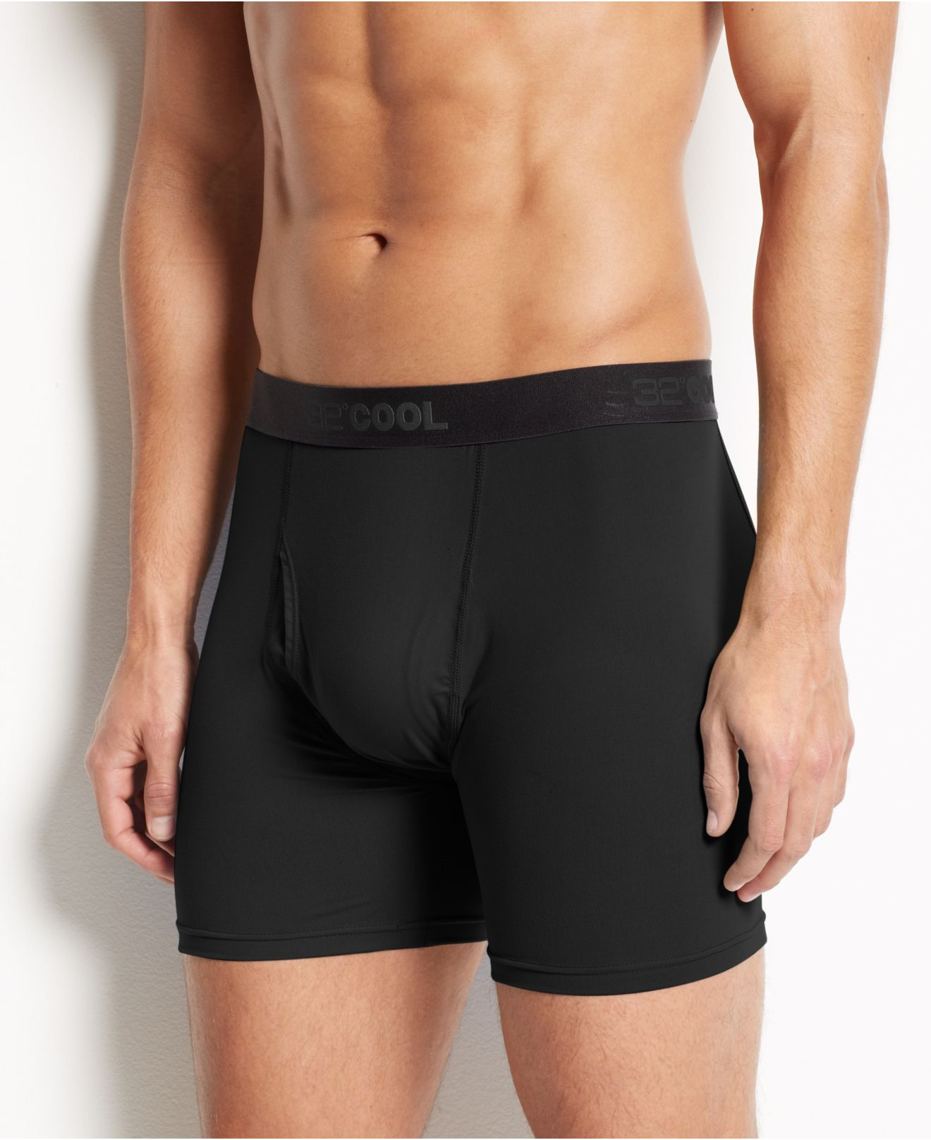32 degrees Cool Men's Athletic Performance Boxer Briefs in Black for