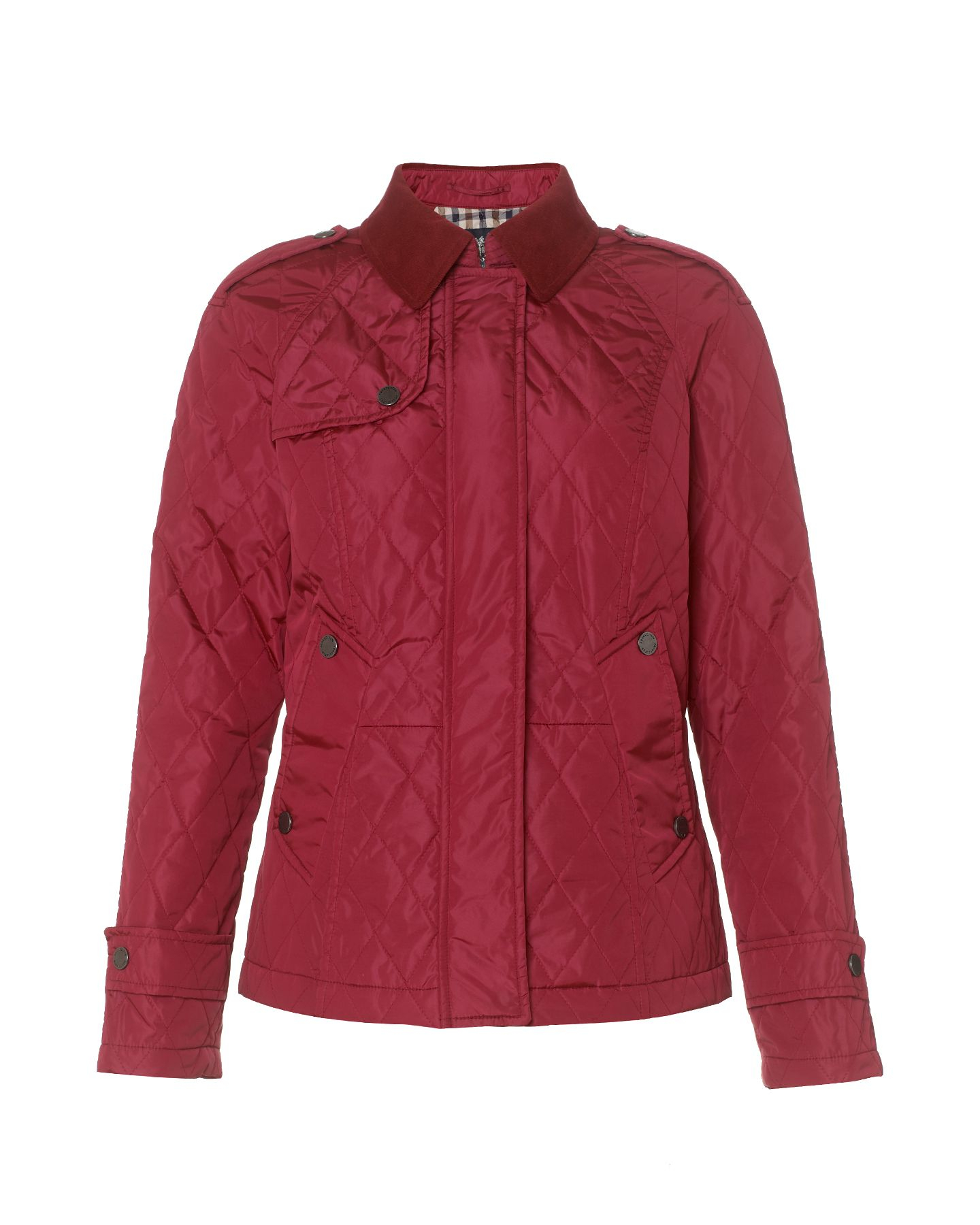 Aquascutum Corduroy Collar Quilted Jacket in Red (Burgundy) | Lyst