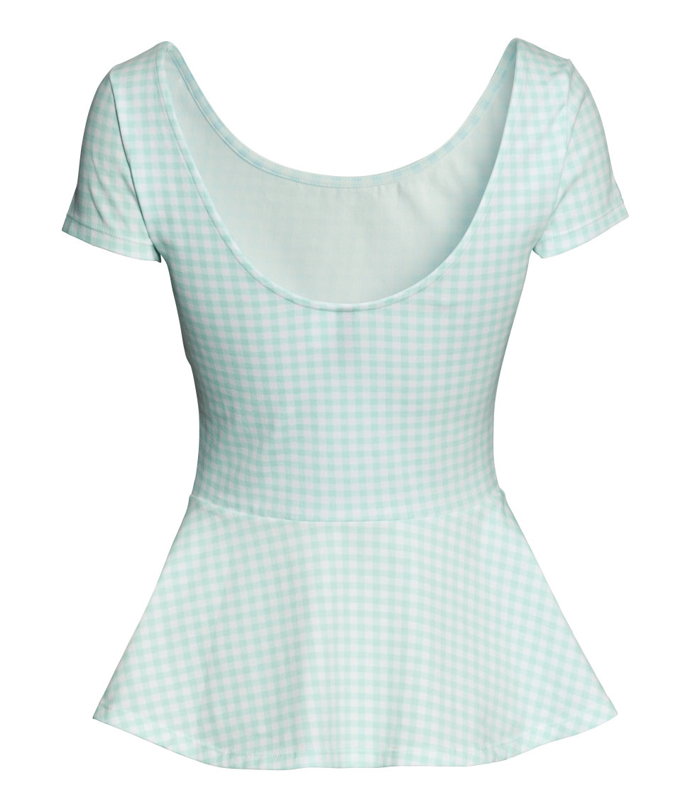 mint green peplum top
