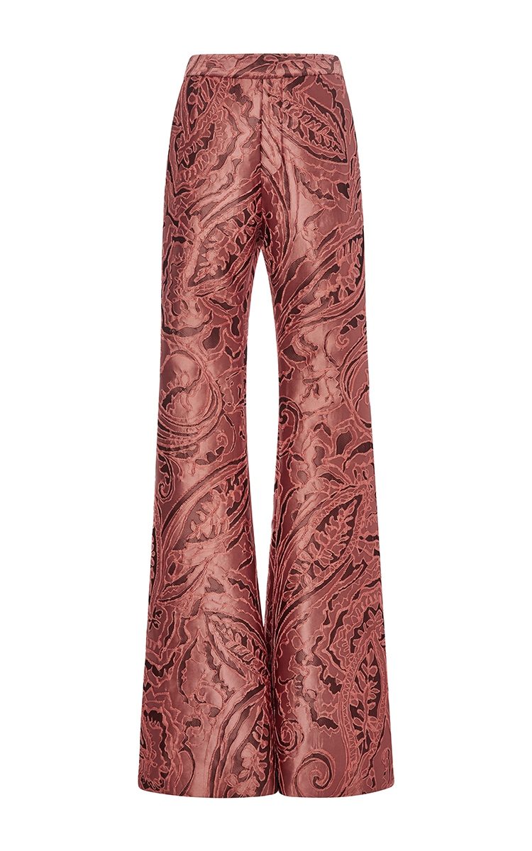 Ellery Radical Satin Brocade Bootleg Pants in Pink | Lyst