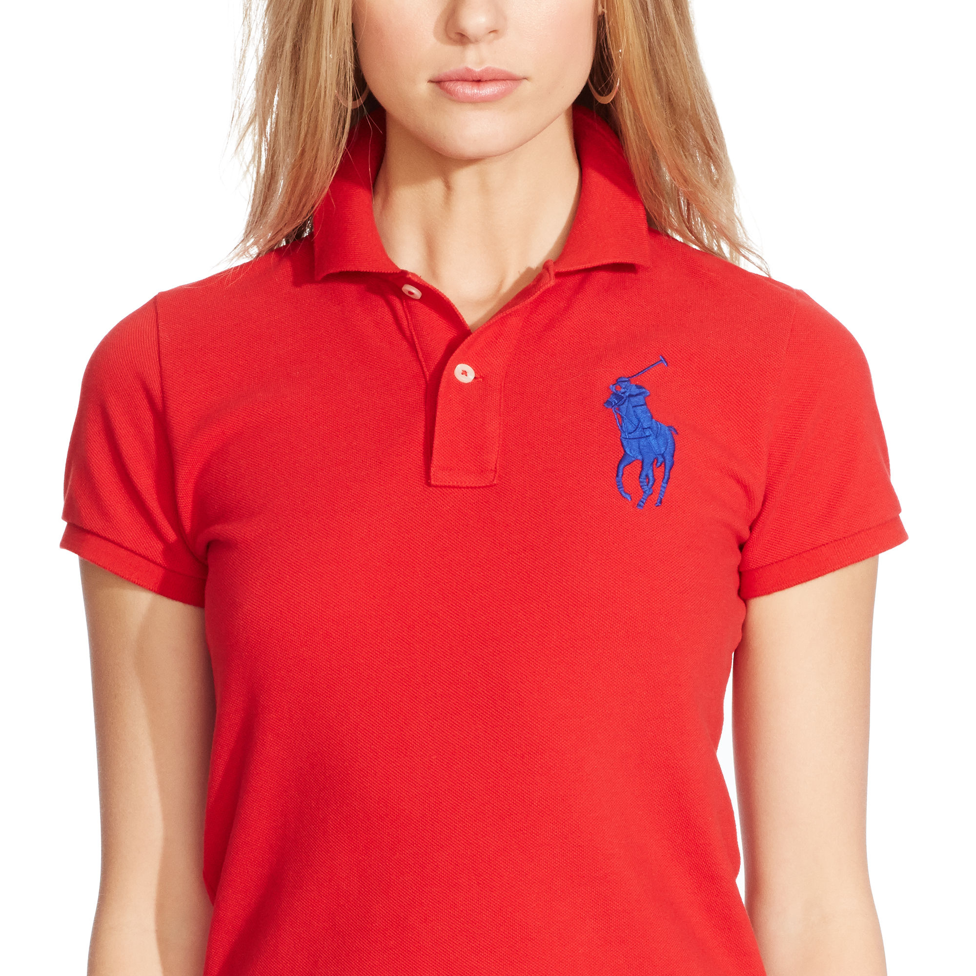 Polo Ralph Lauren Rl Red Skinny Fit Big Pony Polo Shirt Red Product 2 635685124 Normal 