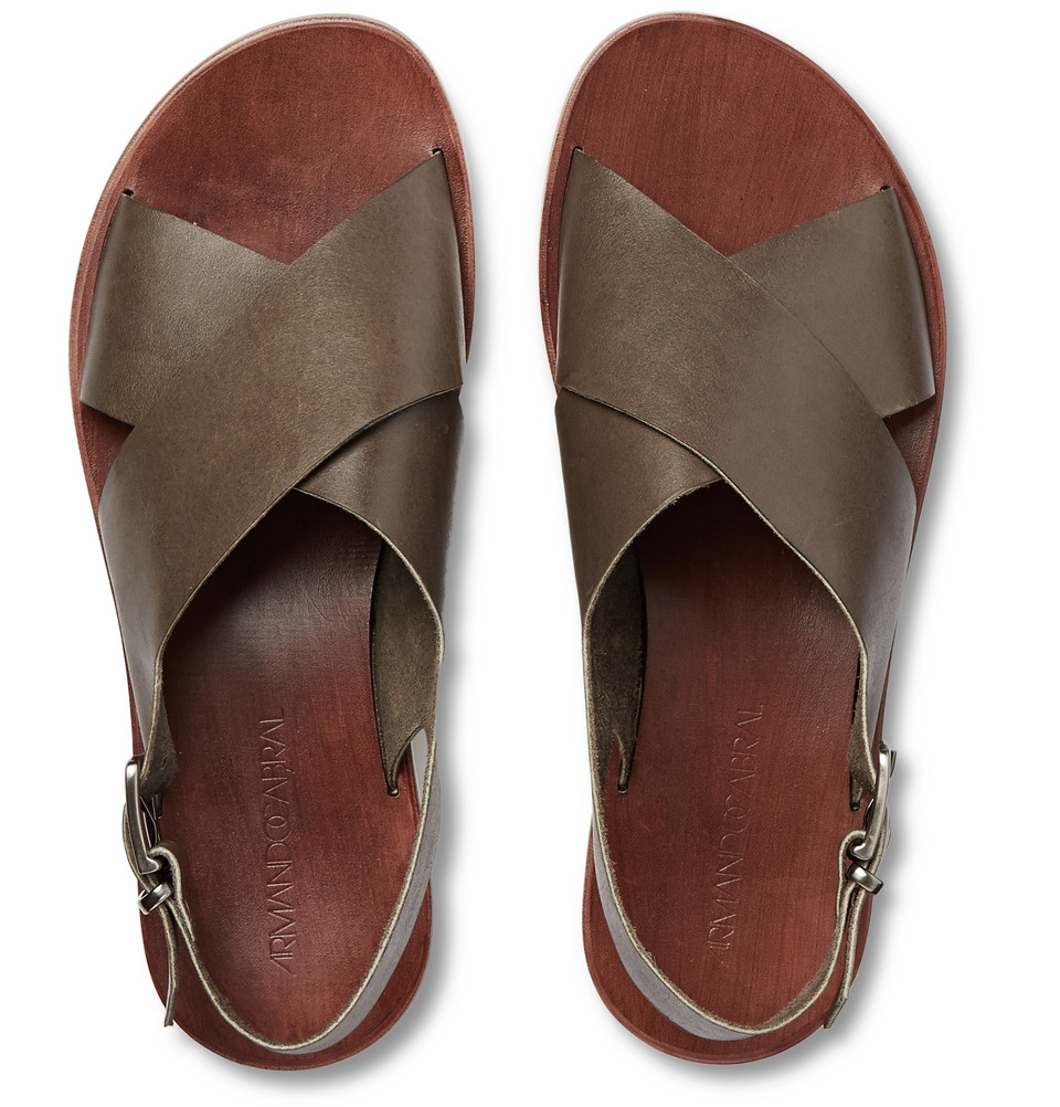 Lyst - Armando Cabral Wide-Strap Leather Sandals in Natural for Men