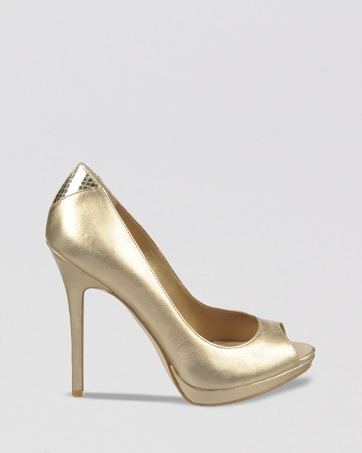 Sam Edelman Peep Toe Platform Pumps Ella High Heel in Metallic | Lyst