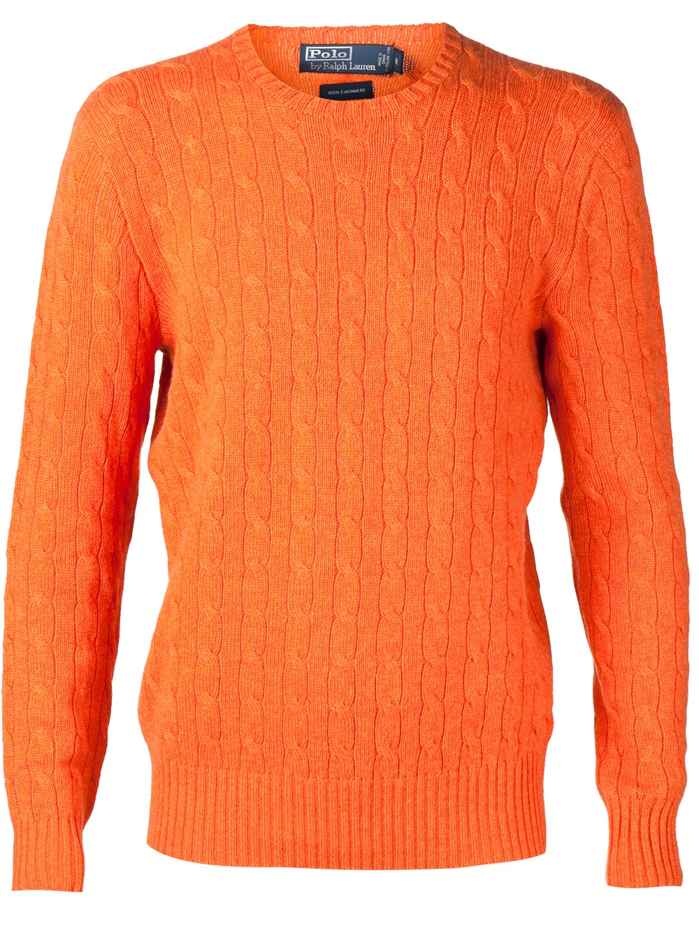 Polo Ralph Lauren Cashmere Cable Knit Sweater in Yellow & Orange ...
