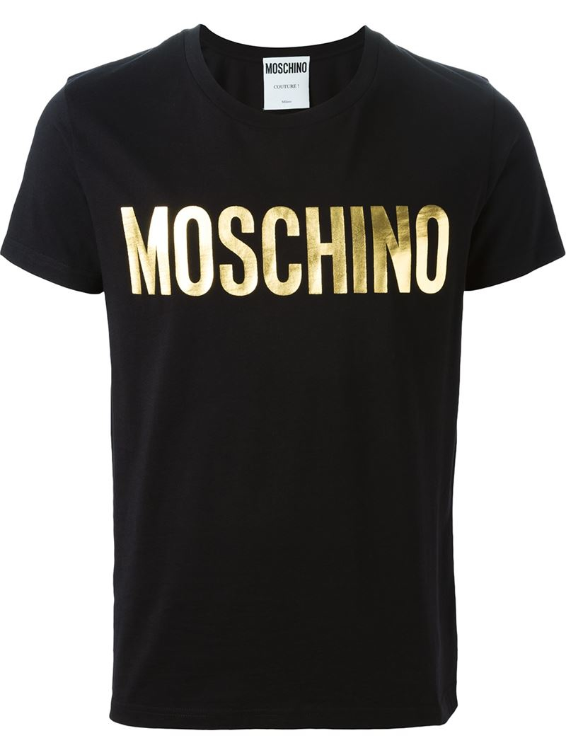 Lyst - Moschino Logo Print T-shirt in Black for Men