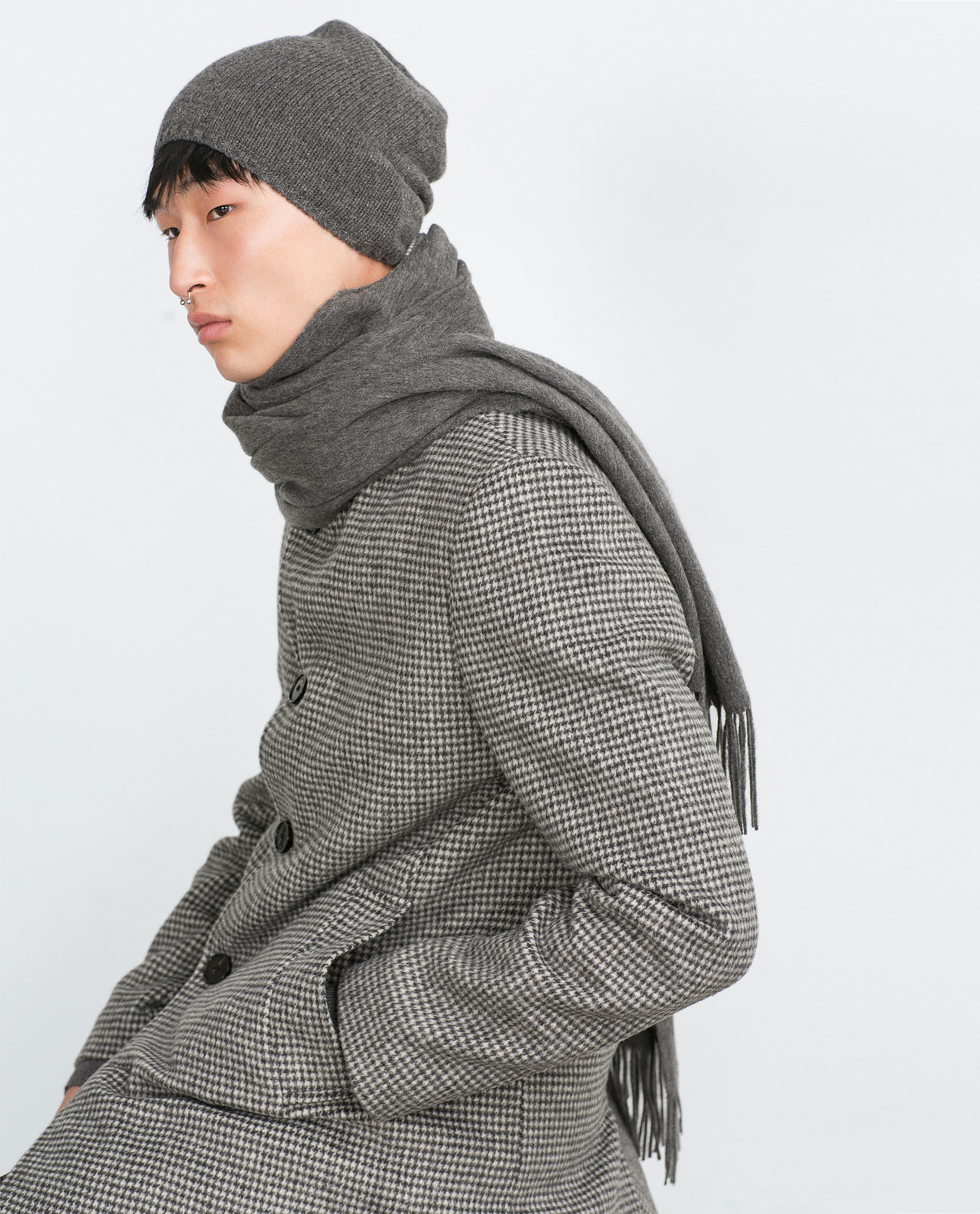 Zara Premium Edition Scarf And Hat Pack in Gray for Men (Dark grey) Lyst