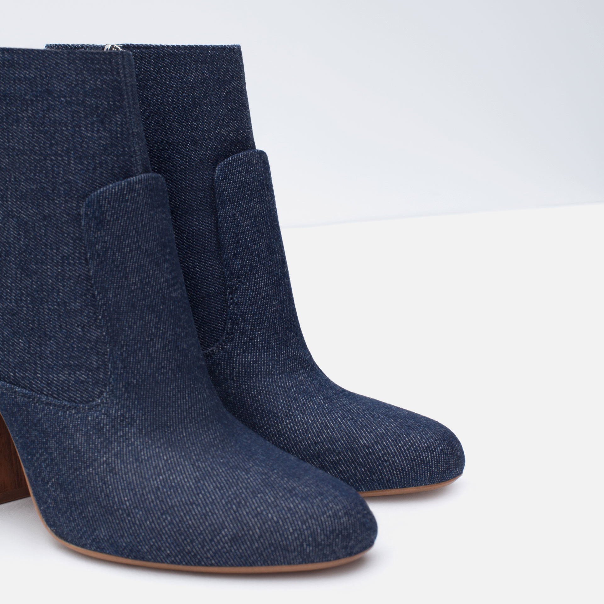 denim high heel shoes zara high heel denim ankle boots in blue lyst denim high heel shoes zara high heel denim ankle boots in blue lyst