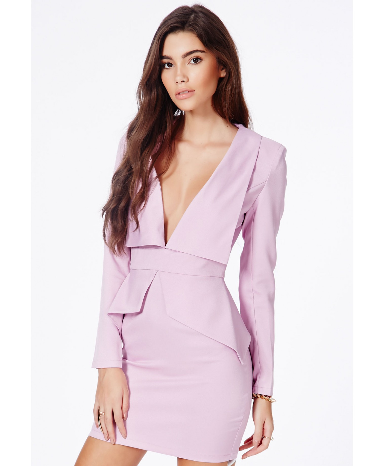 lilac peplum dress