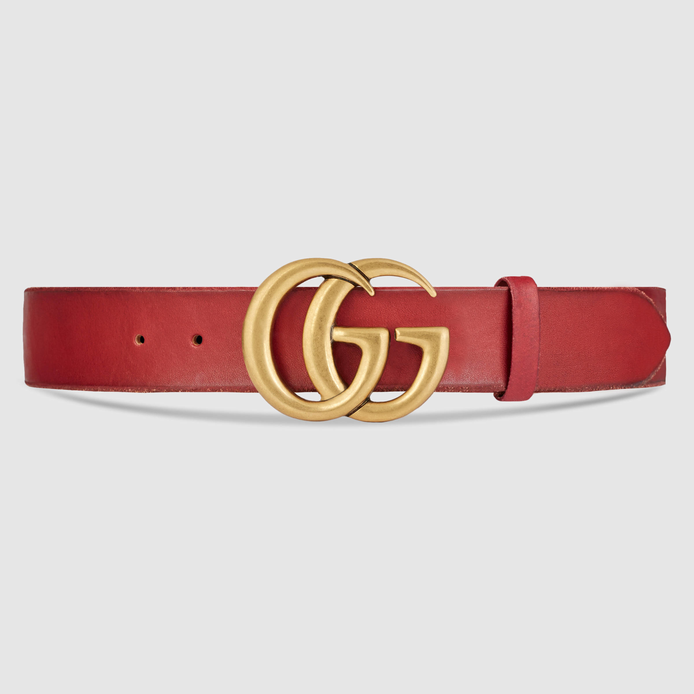 Gucci Leather Belt With Double G Buckle in Red for Men | Lyst