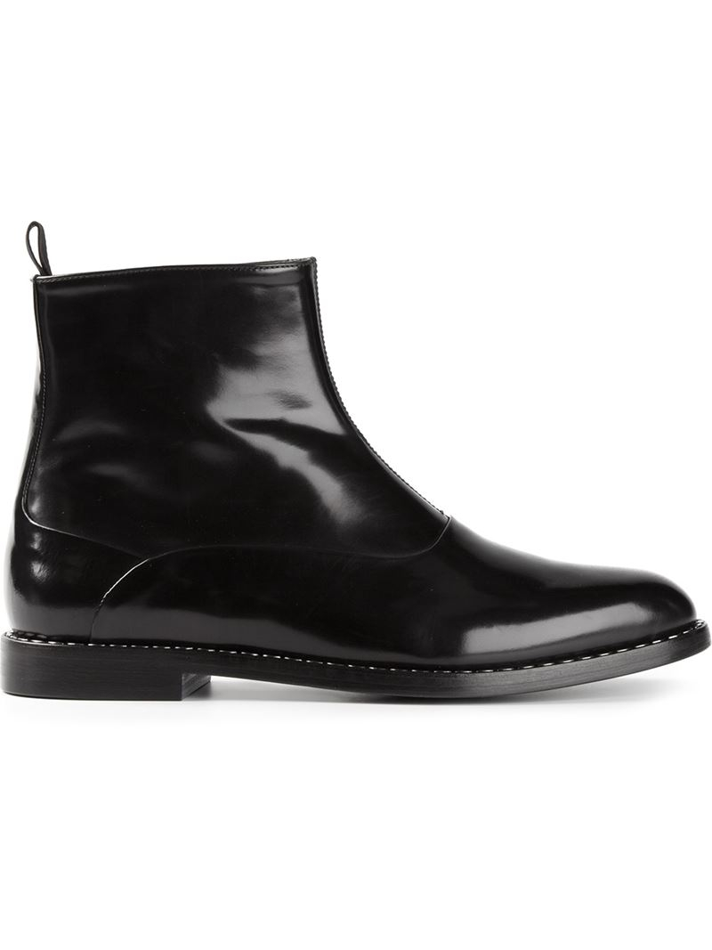 Emporio Armani Zip Ankle Boots in Black for Men - Lyst
