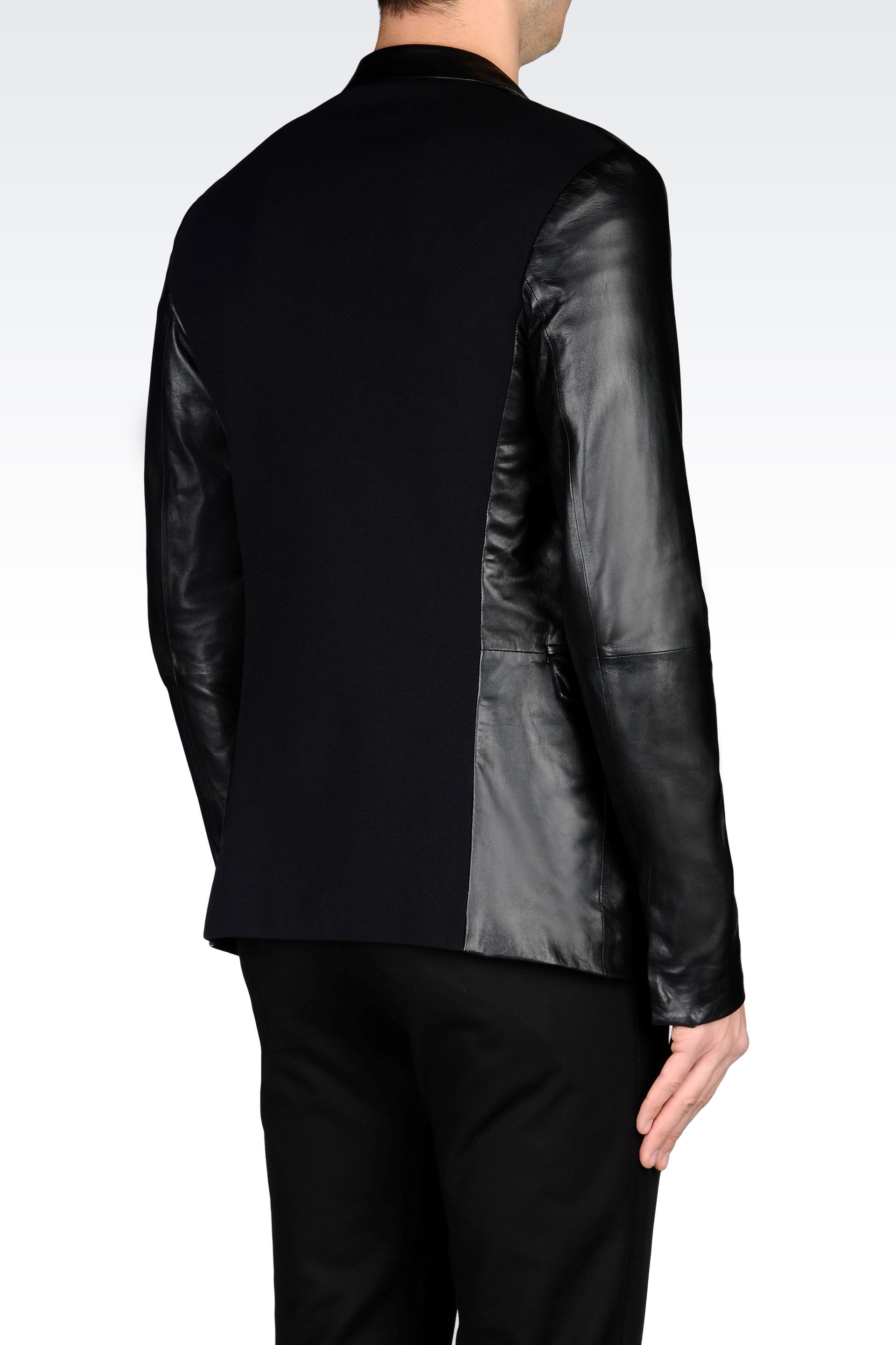 Emporio Armani Jacket In Napa Lambskin in Black for Men - Lyst