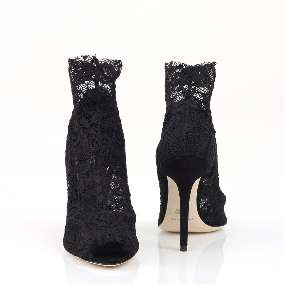 black stretch booties low heel