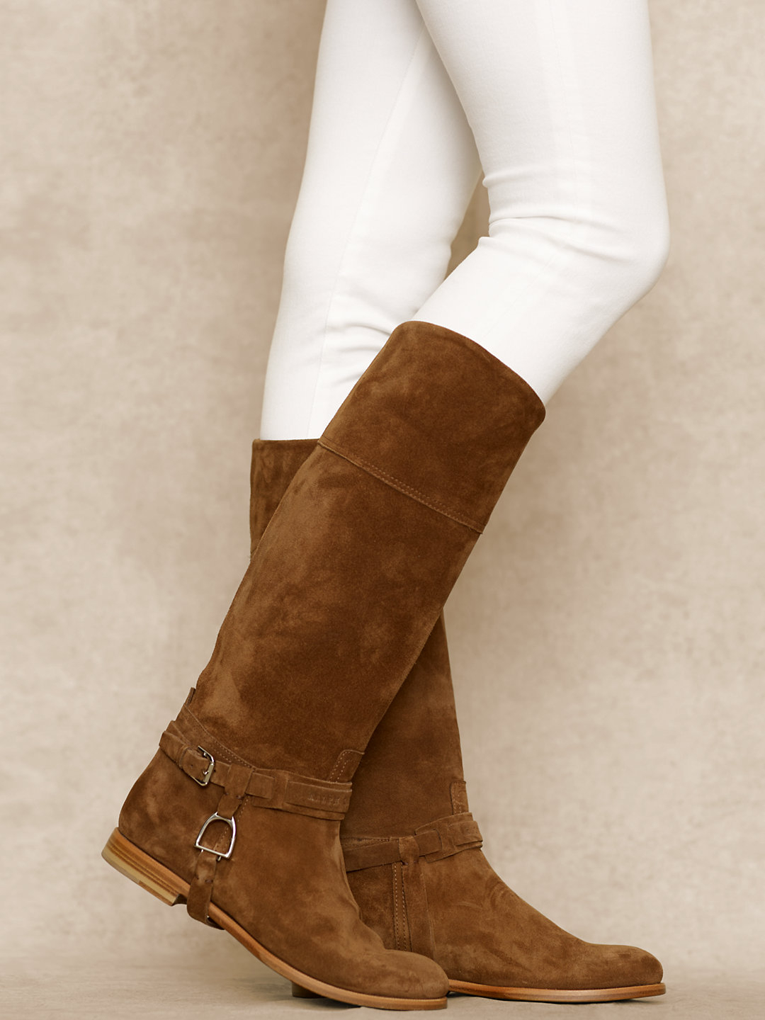 Ralph Lauren Collection Calf-suede Sage Riding Boot in Coffee (Brown) | Lyst