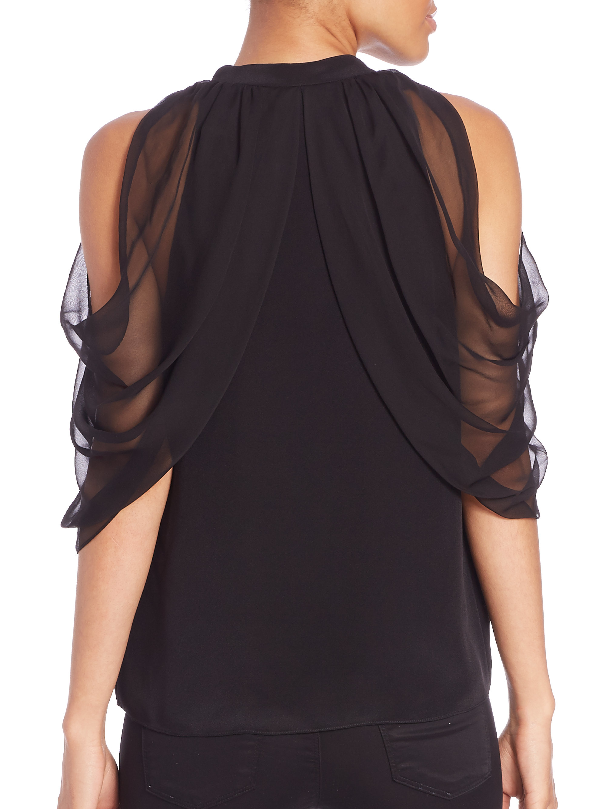black chiffon overlay