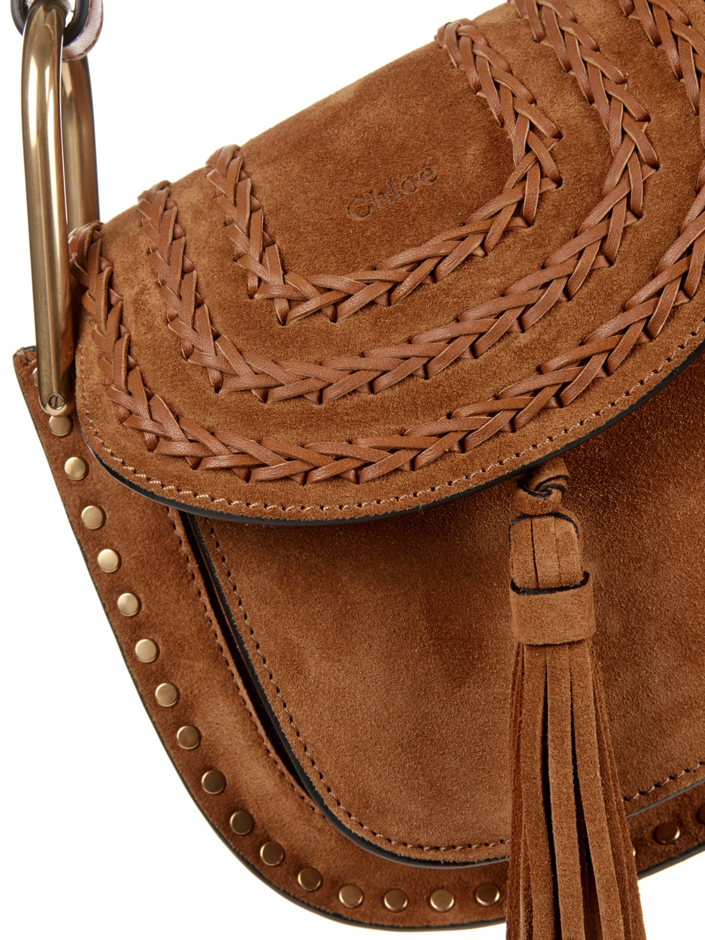 Chloé Hudson Small Suede Cross-Body Bag in Brown