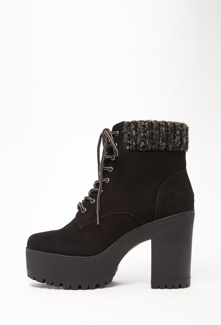 forever 21 black platform boots