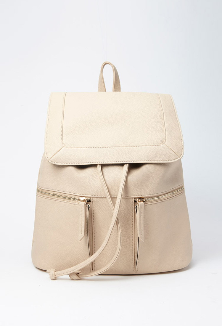 Forever 21 Pebbled Faux Leather Backpack in Natural Lyst