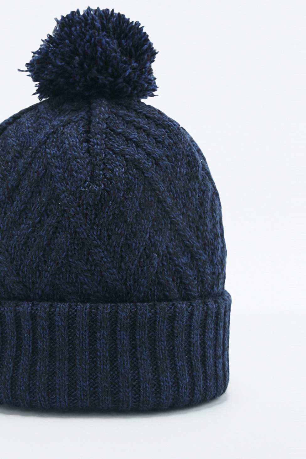 mens navy bobble hat