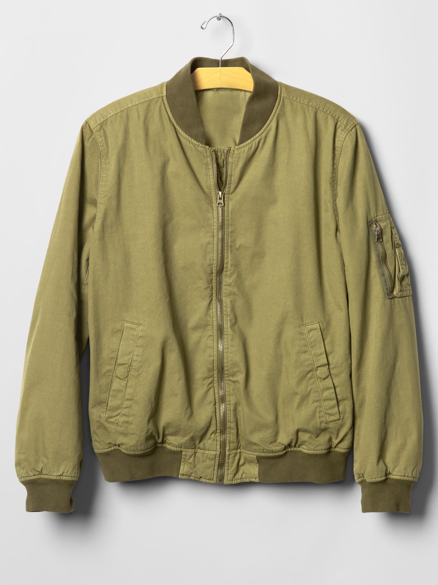 Gap Vintage Canvas Bomber Jacket in Green for Men (green khaki 123) | Lyst