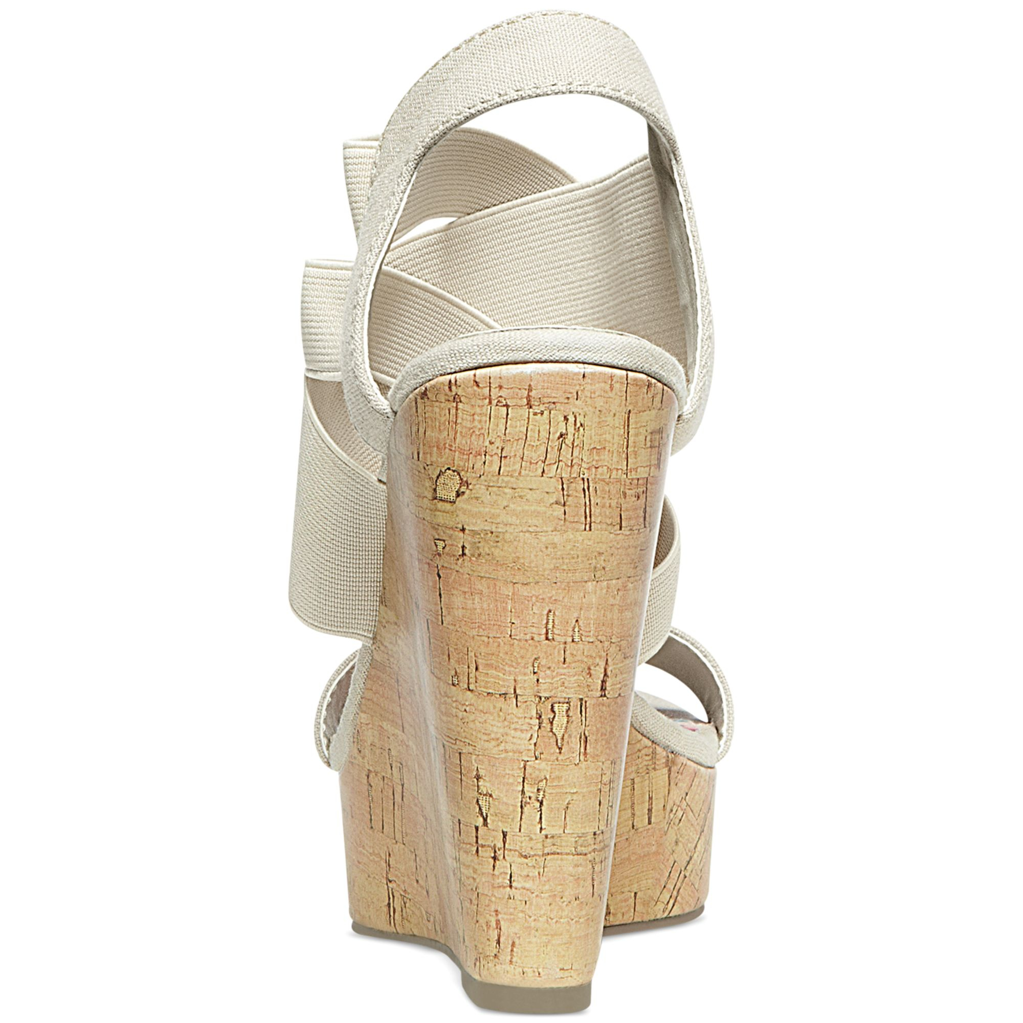 Madden Girl Eastt Cork Platform Wedge Sandals in Natural Lyst