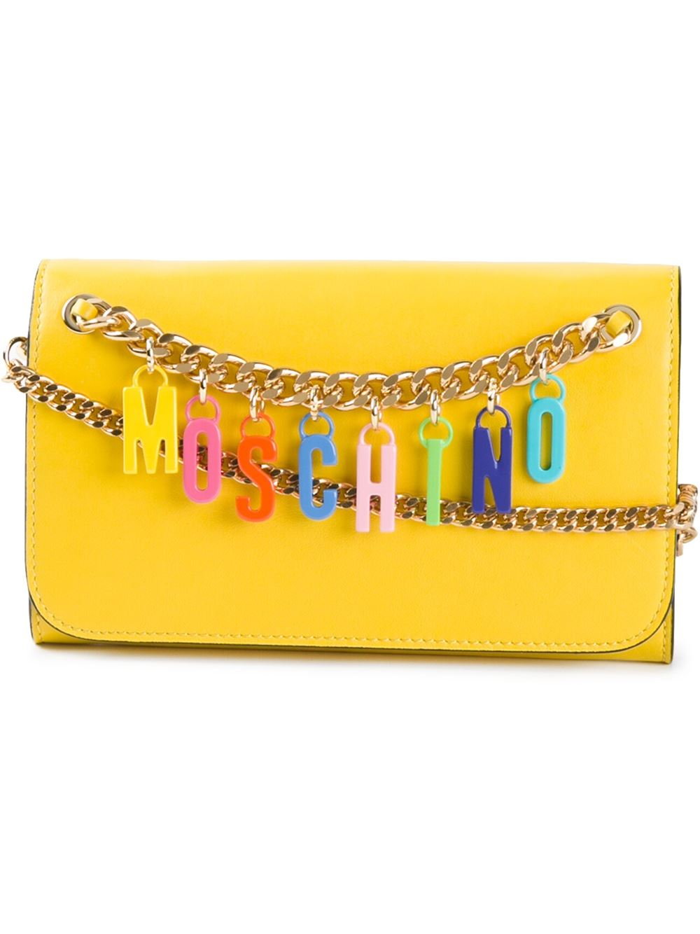 yellow moschino bag