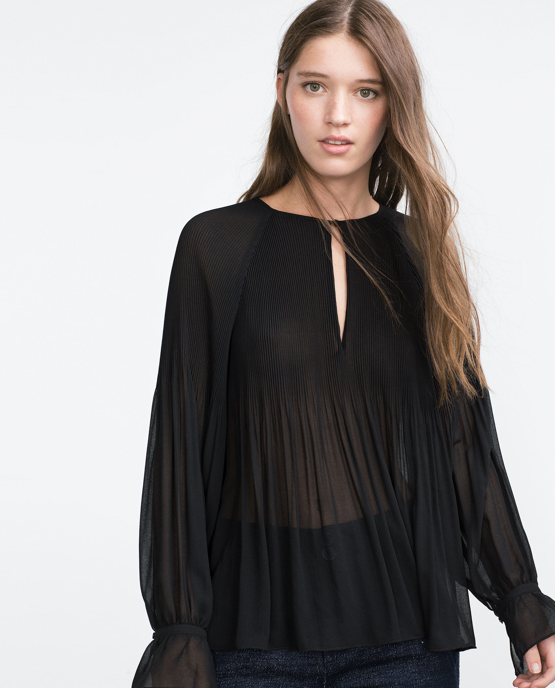 Zara Pleated Top Pleated Top in Black Lyst
