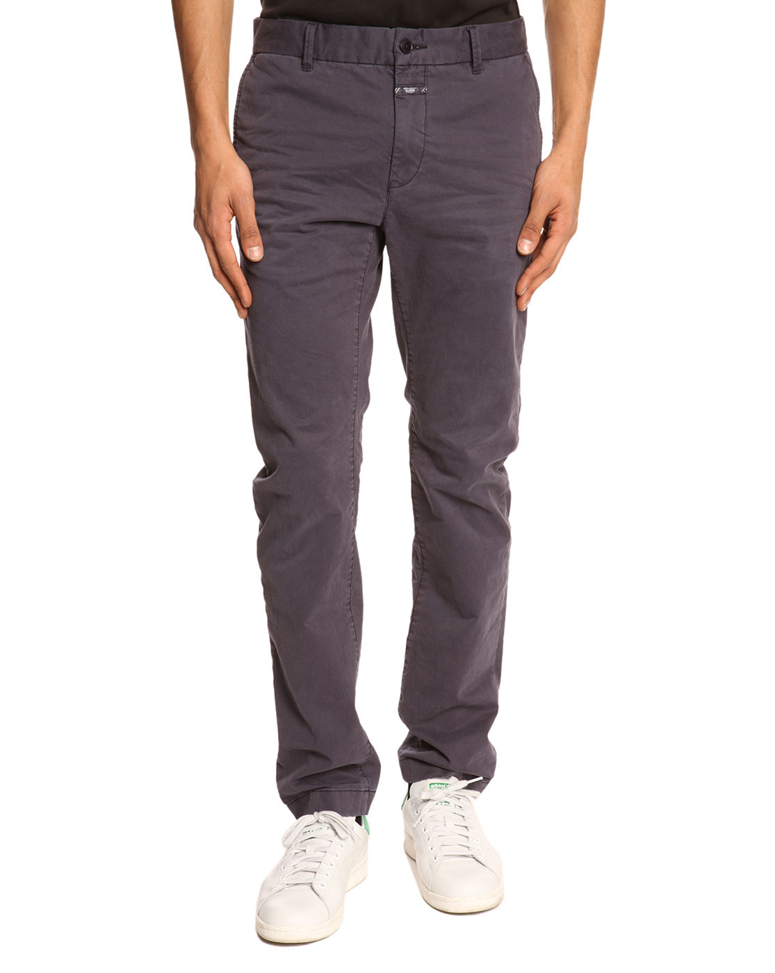 navy blue cuffed pants