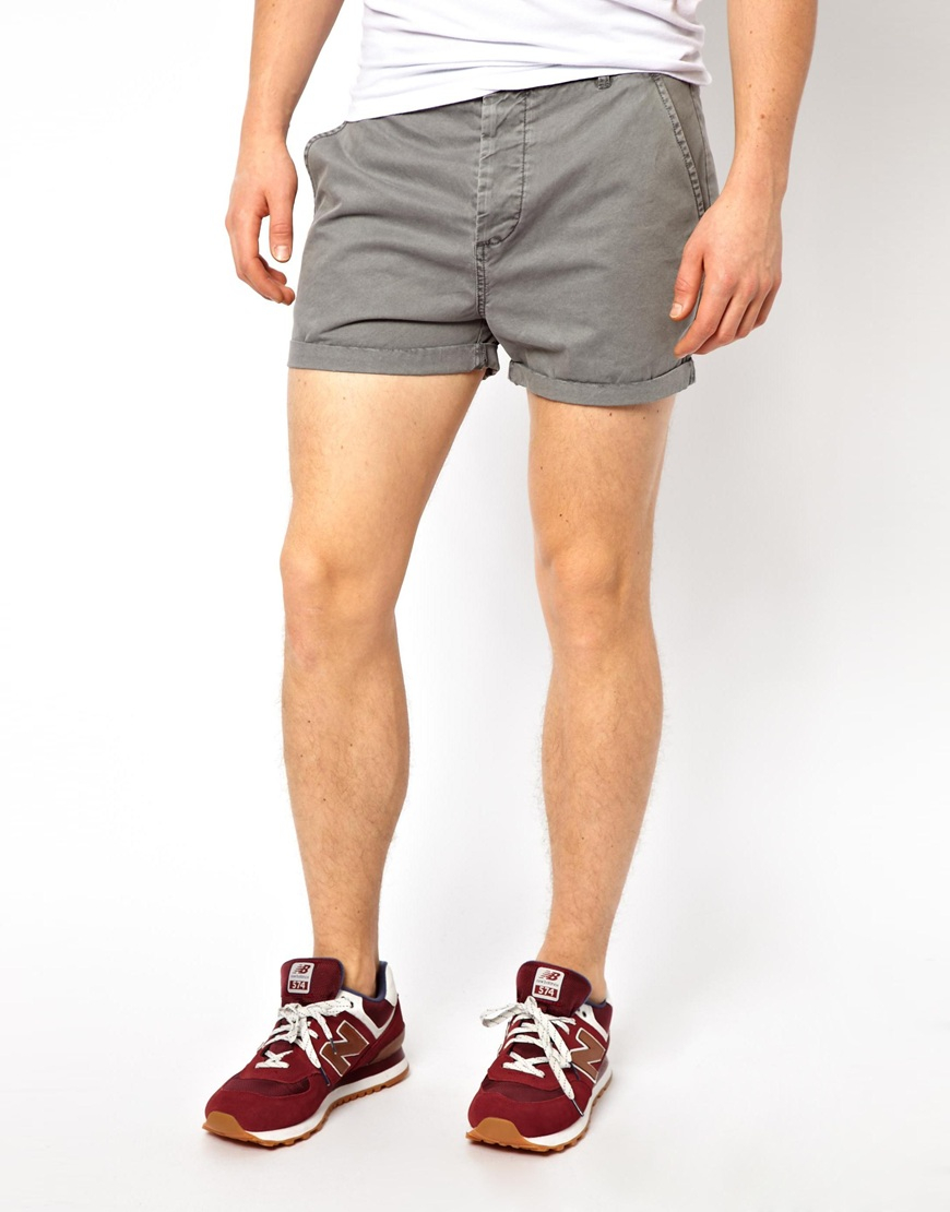 ASOS Chino Shorts In Shorter Length in Gray for Men | Lyst