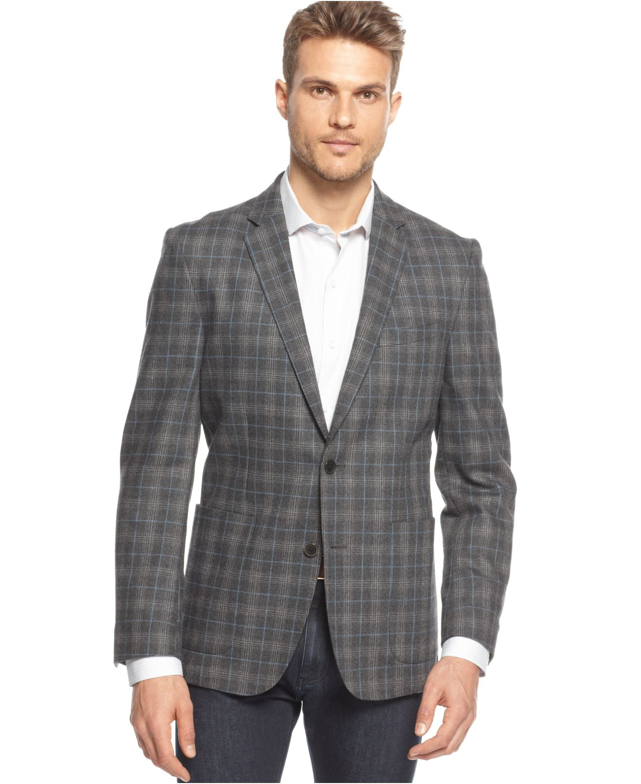 Lyst - Vince Camuto Air Plaid Jacket in Gray for Men
