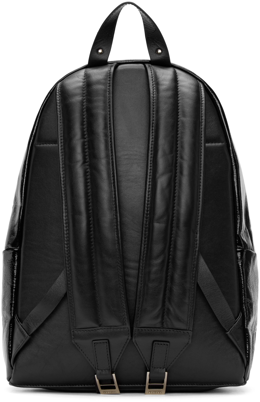 black patent backpack