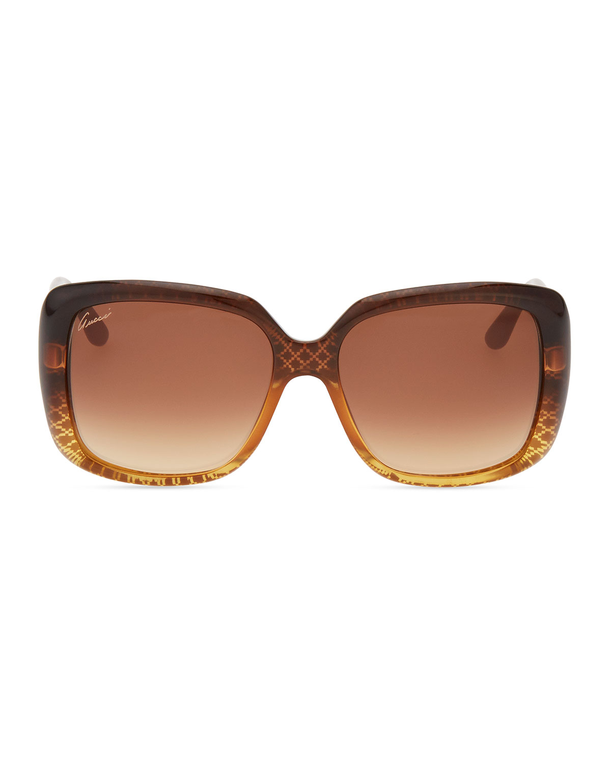 gucci brown square oversized sunglasses