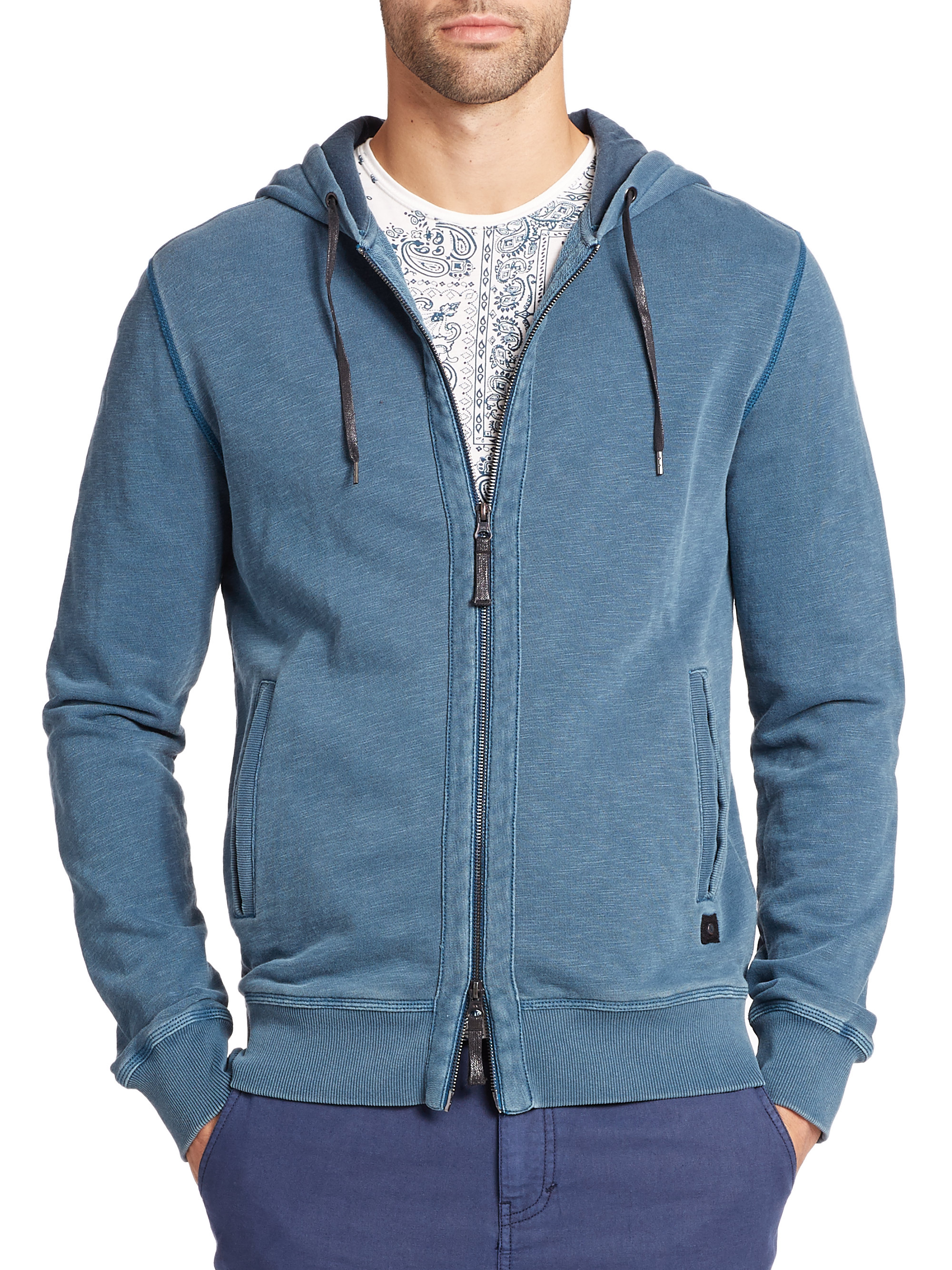 Lyst Madison Supply French Terry Hooded Sweatshirt in Blue for Men