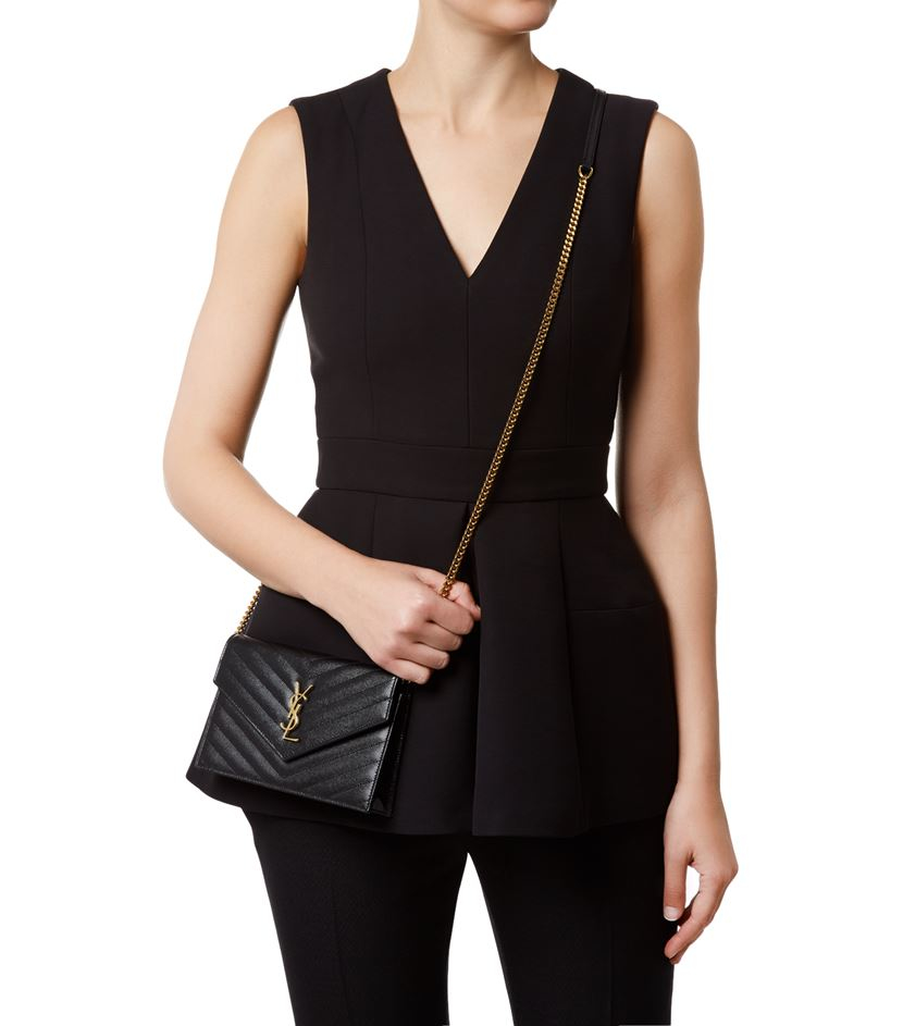 saint laurent envelope chain wallet