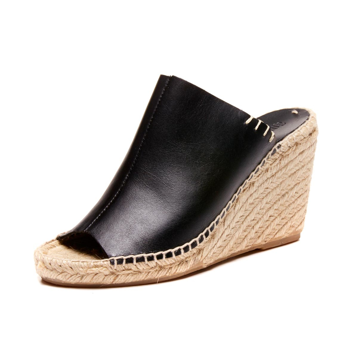 Soludos Leather Mule Wedges in Black - Lyst