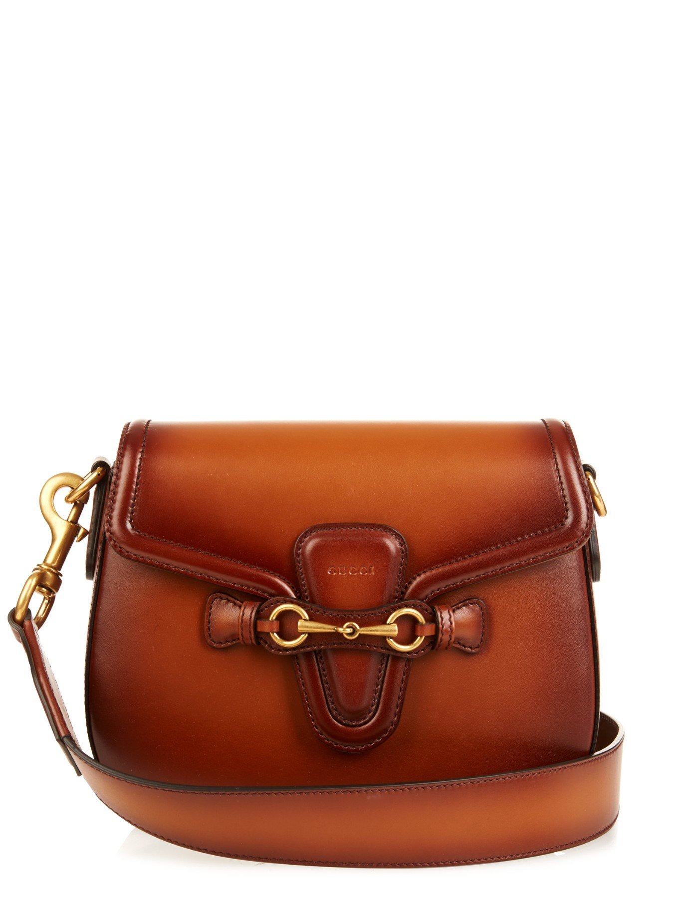 Gucci Lady Web Medium Leather Shoulder Bag in Brown Lyst
