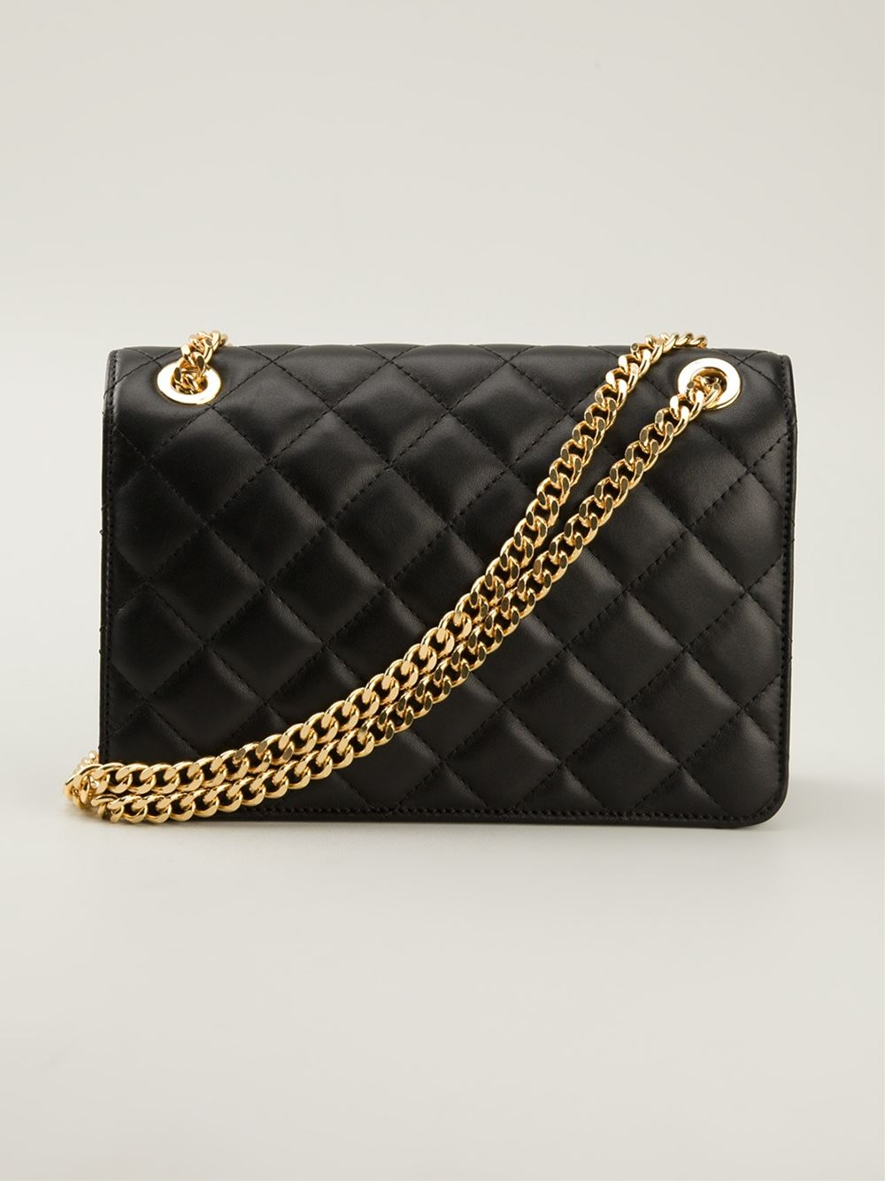Moschino Quilted Shoulder Bag in Black - Lyst
