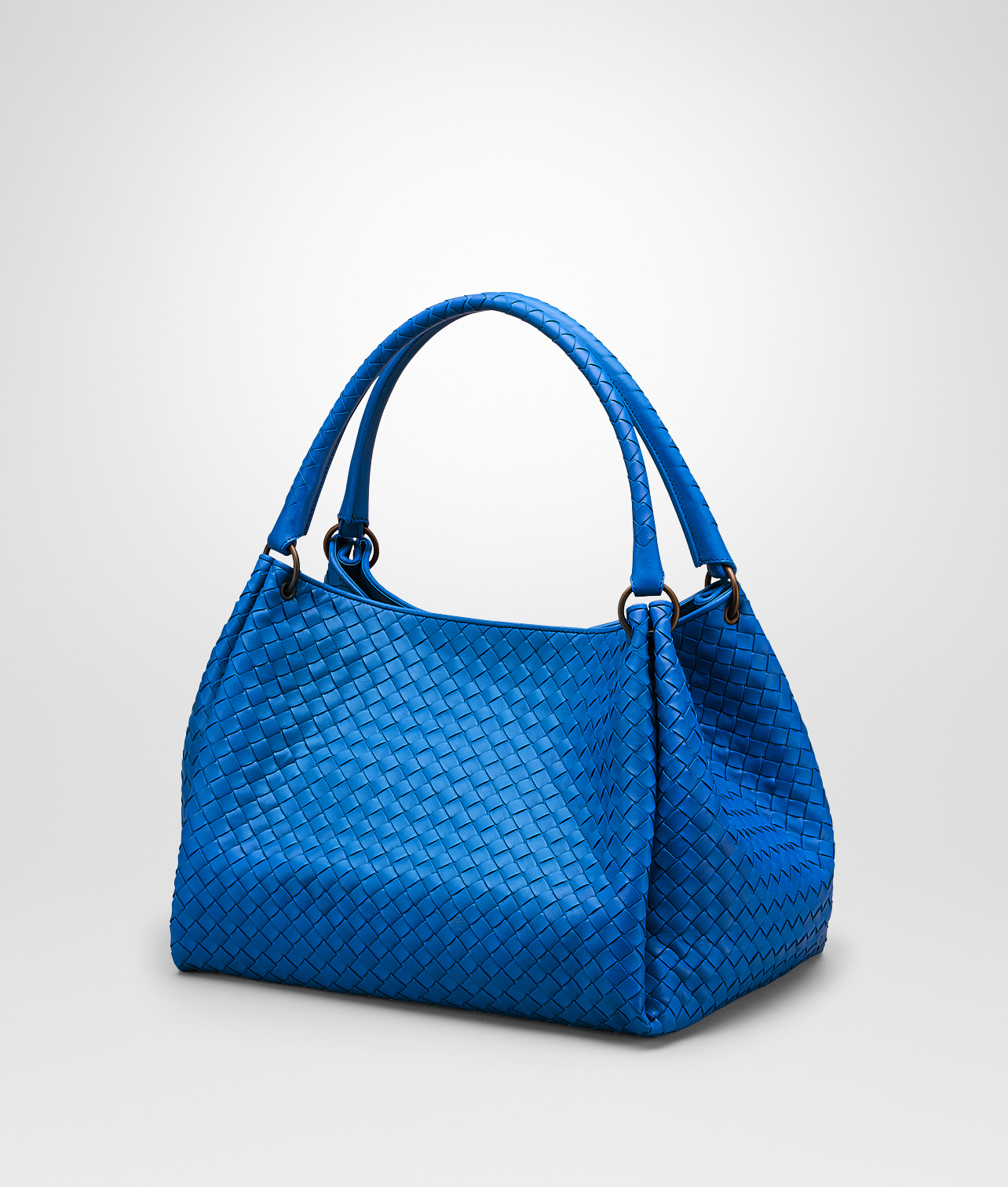 Bottega Veneta Signal Blue Intrecciato Nappa Parachute Bag - Lyst