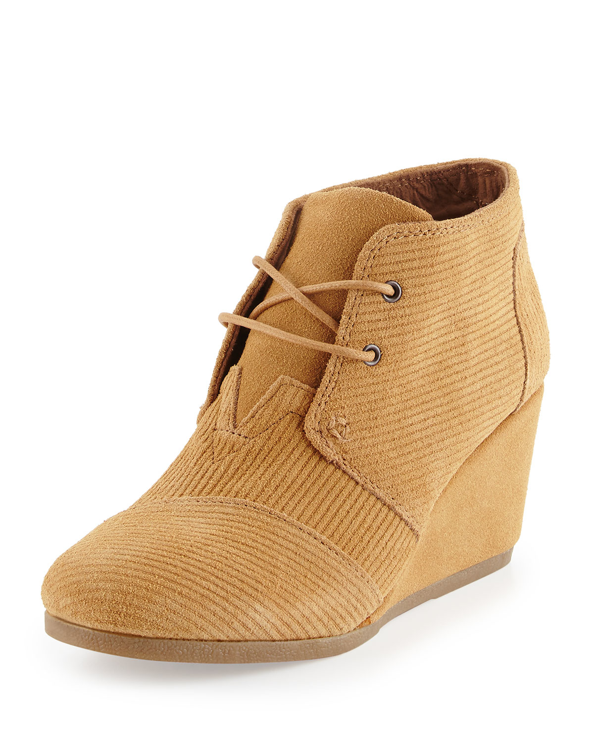toms desert suede wedge bootie