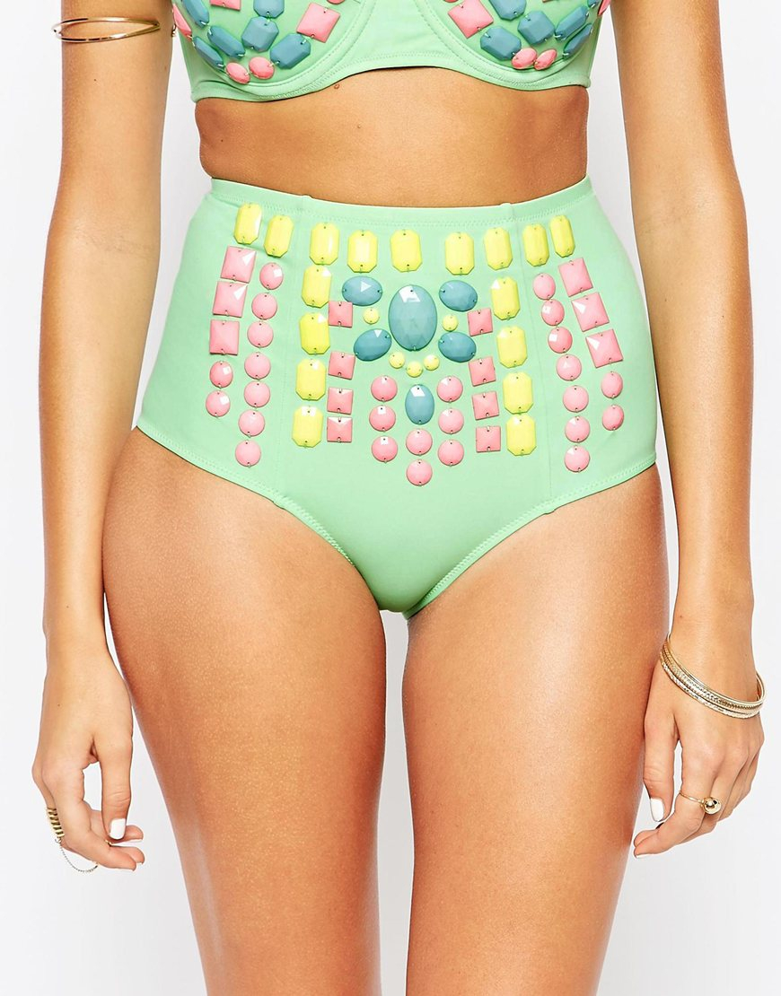 pastel high waisted bikini