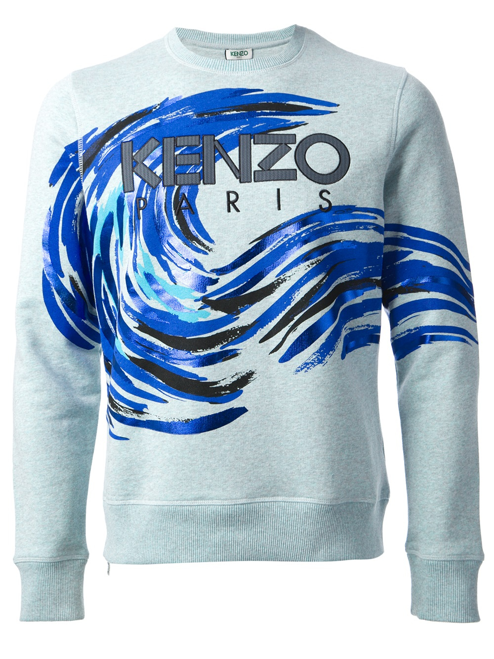 KENZO Wave Print Sweatshirt in Blue for Men - Lyst