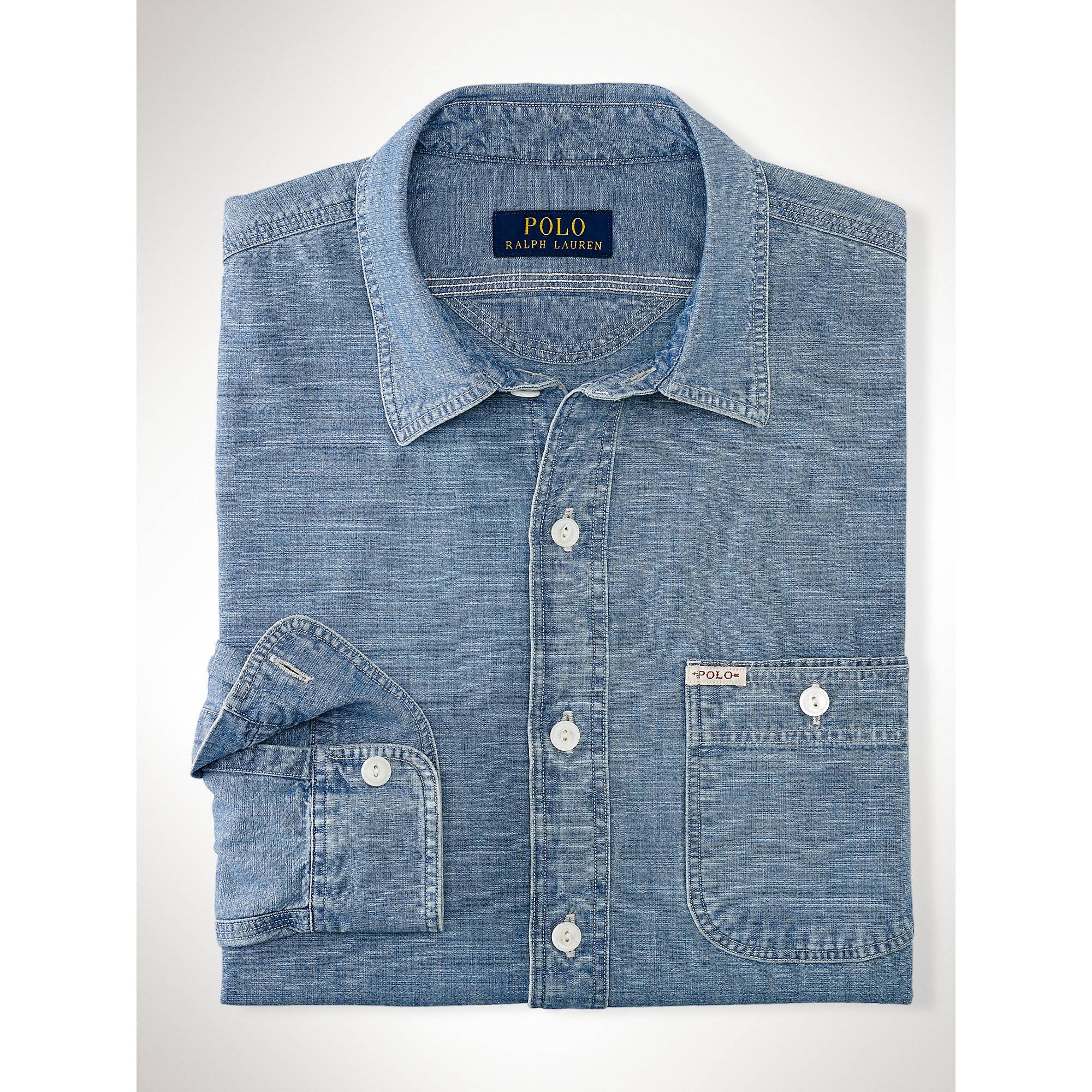 Polo Ralph Lauren Chambray Work Shirt in Blue for Men - Lyst