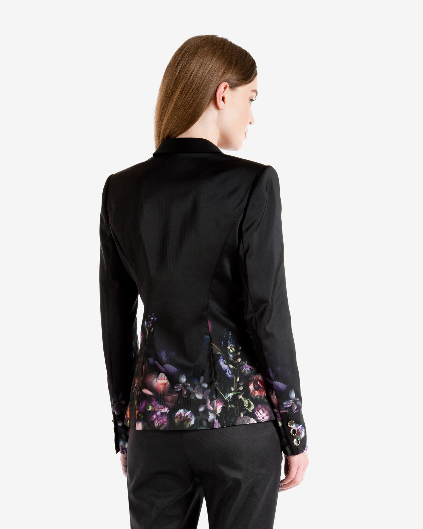 Ted Baker Shadow Floral Printed Jacket in Black | Lyst